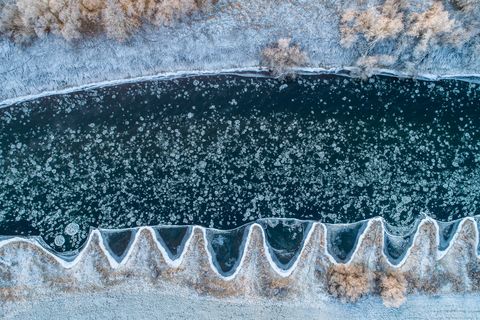 The river Weser in winter