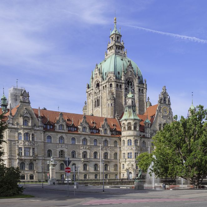 Neues Rathaus erbaut 1913 im eklektischen Sil von Hermann Eggert in Hannover
