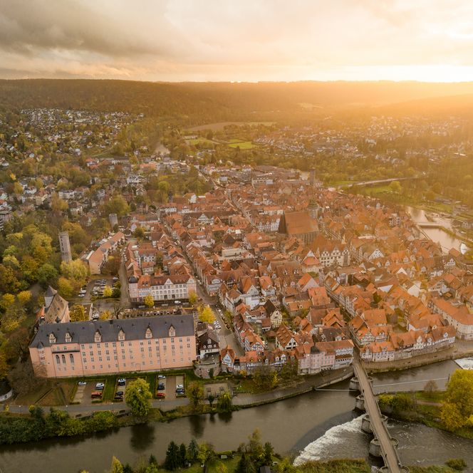 Hann. Münden bei Sonnenuntergang