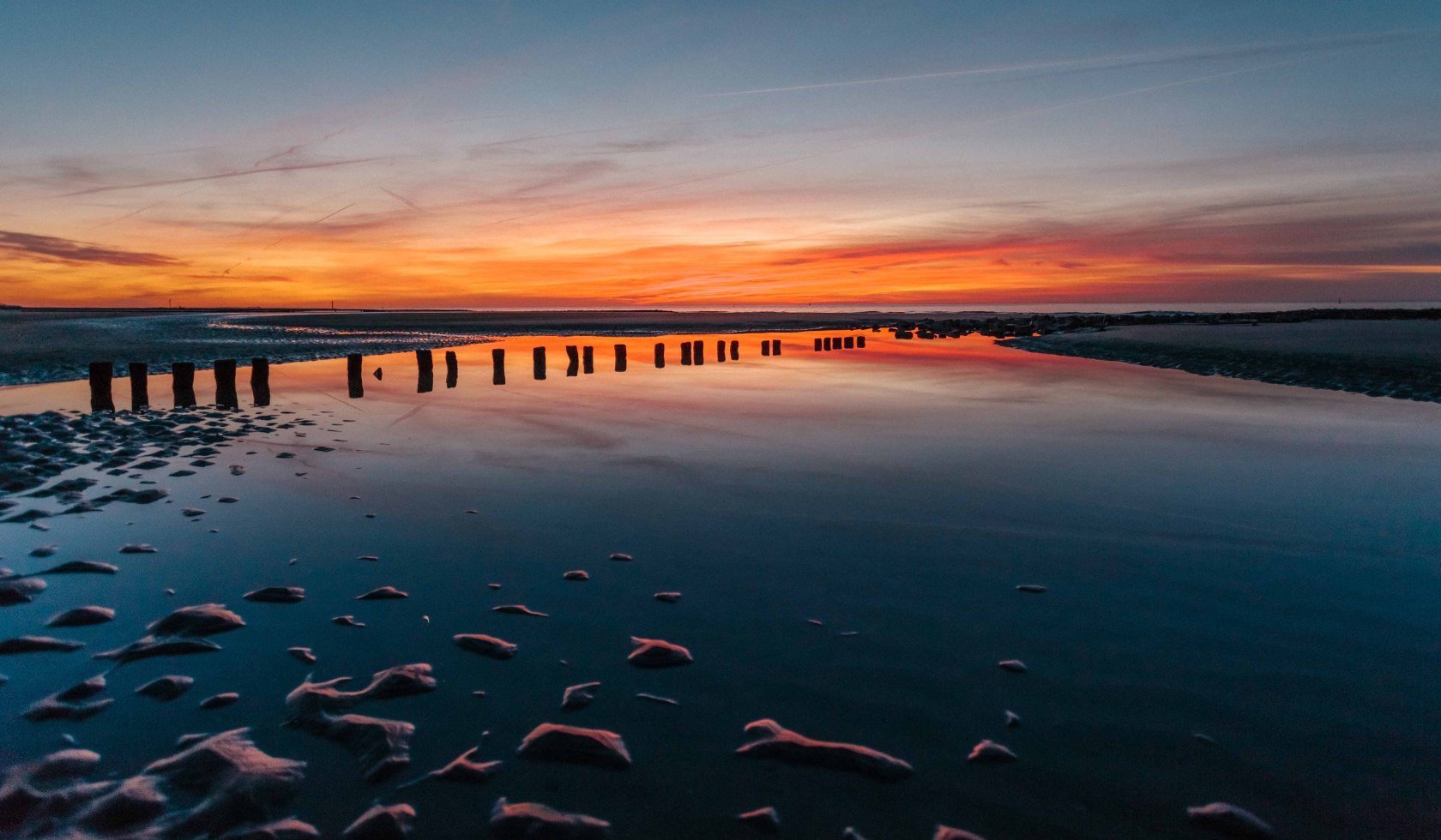 Sunset in the Wadden Sea before Norderney, © Janis Meyer