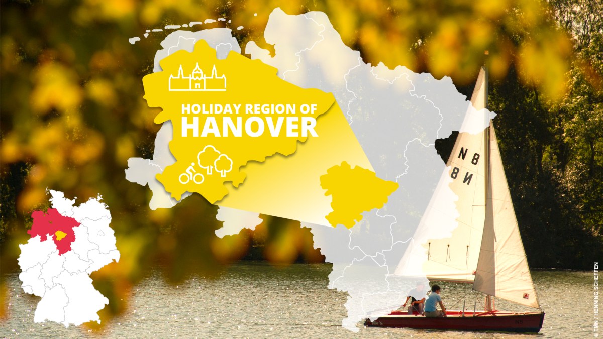 Location of the holiday region of Hanover in Niedersachsen (Lower Saxony) and famous sights