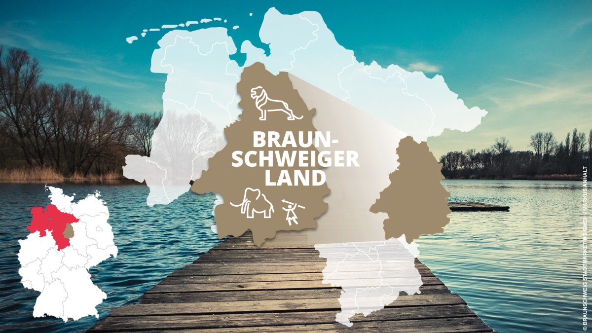Location of Braunschweiger Land in Niedersachsen (Lower Saxony) and famous sights Location of Braunschweiger Land in Niedersachsen (Lower Saxony) and famous sights