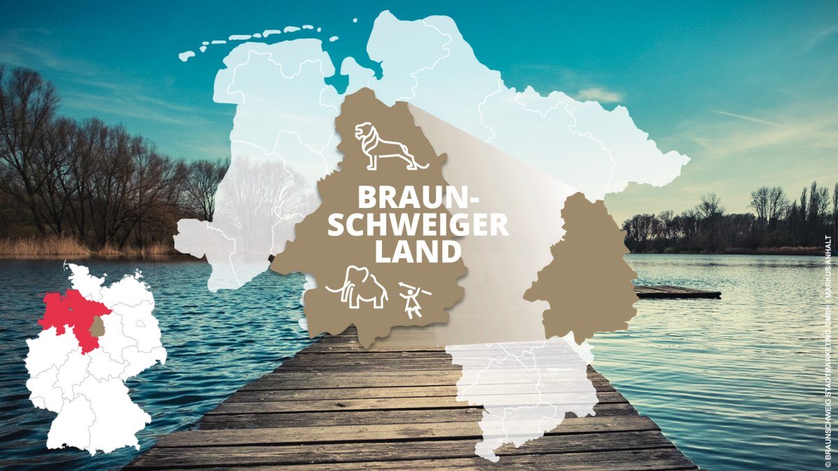 Location of Braunschweiger Land in Niedersachsen (Lower Saxony) and famous sights Location of Braunschweiger Land in Niedersachsen (Lower Saxony) and famous sights