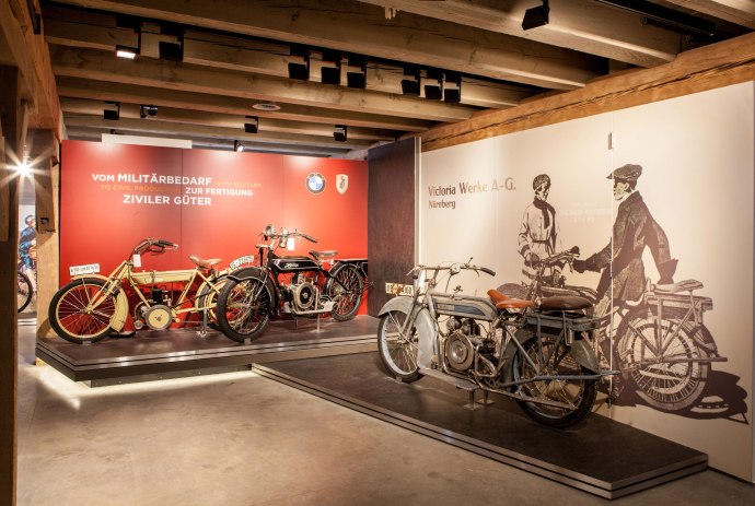 Saal 2 widmet sich Motorrädern aus der Zeit von 1914 bis etwa 1929, © Kulturstiftung Kornhaus