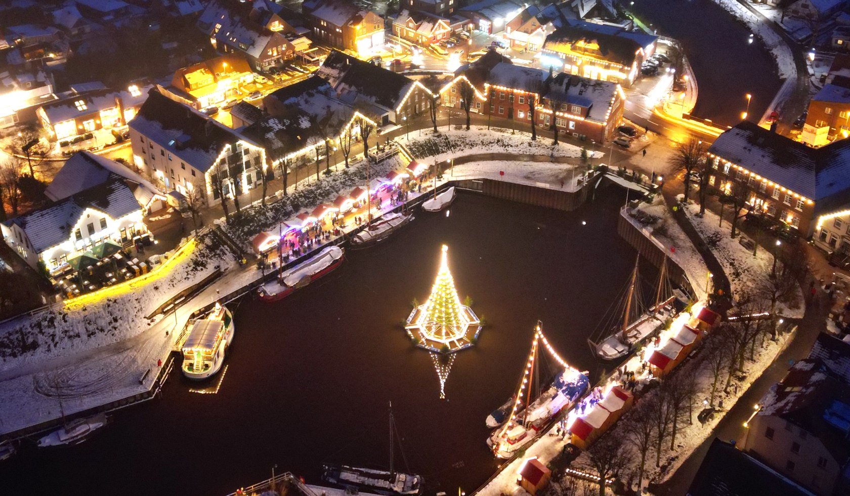 Aerial view of the winter market in Carolinensiel, © Nordseebad Carolinensiel-Harlesiel GmbH/Nordseebad Carolinensiel-Harlesiel GmbH
