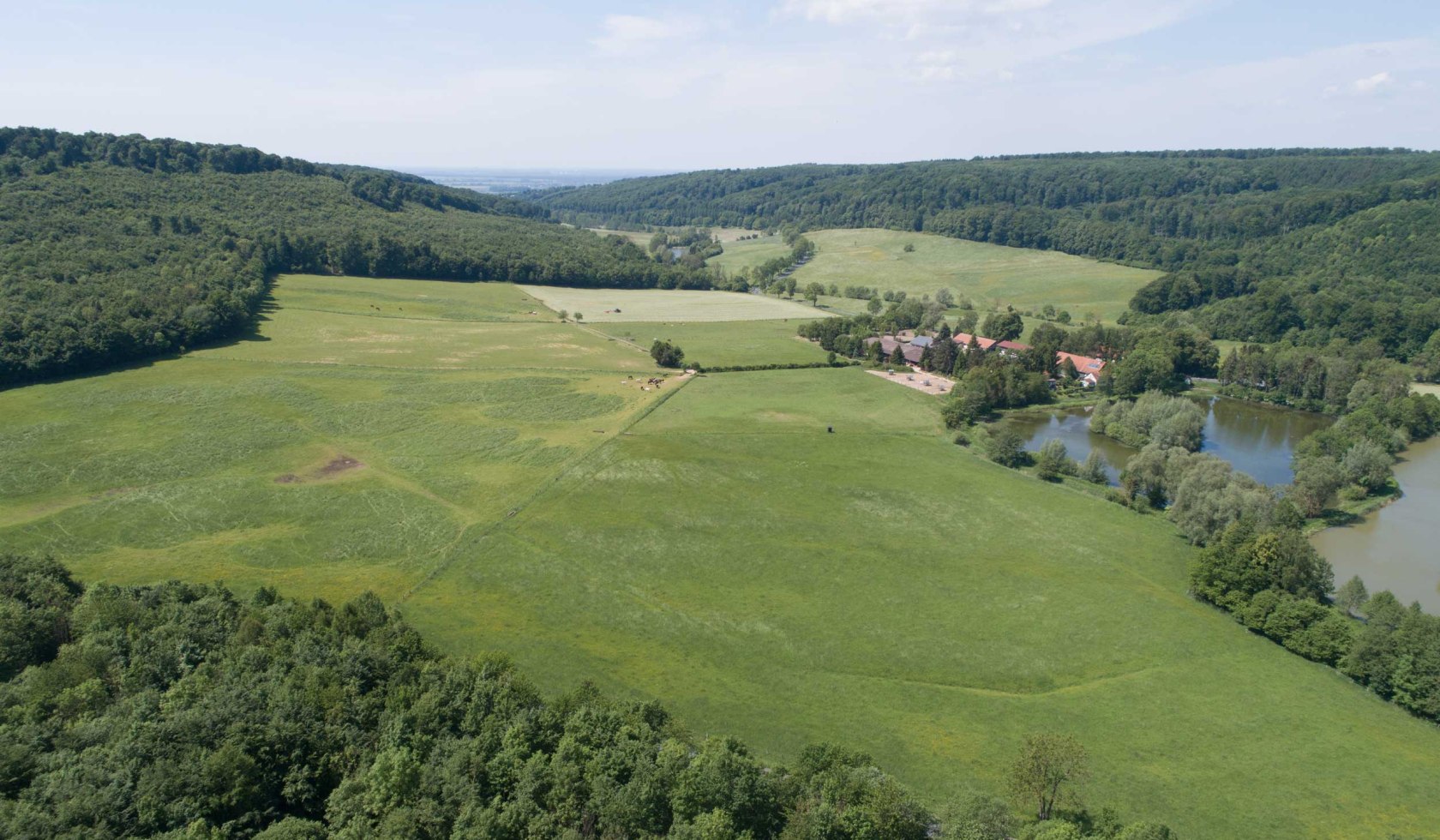 Aerial view of the springlike Reitlingstal in the nature Park Elm-Lappwald
, © TourismusMarketing Niedersachsen GmbH / Jürgen Borris